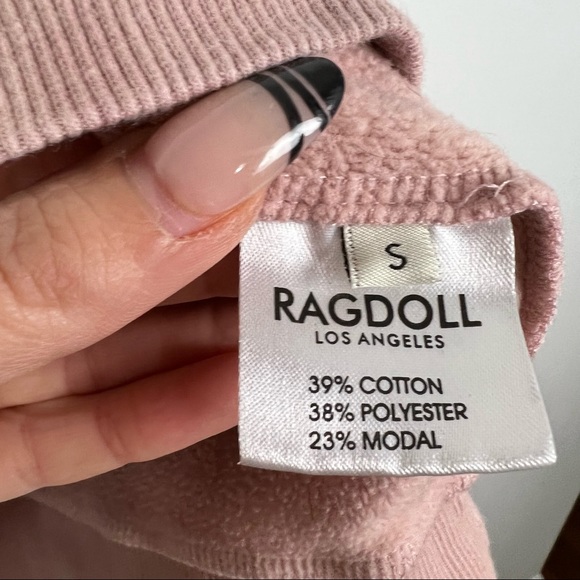 Ragdoll pink quartz oversized pullover crew neck sweatshirt Size Small - Picture 9 of 9